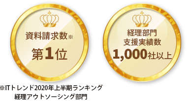 資料請求数1位!経理部門支援実績数1000社以上